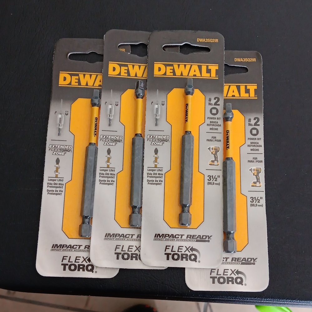 4 Packs DeWalt No. 2 flex torq Bits 2” Flex Torq NEW